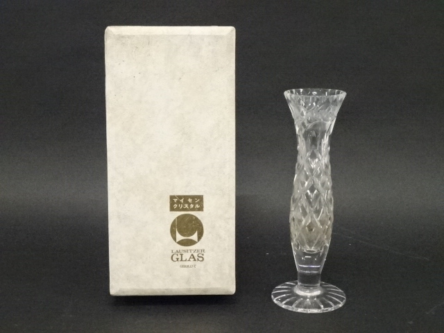 マイセンクリスタル　カットガラス花瓶